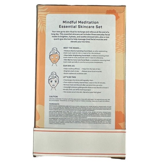 Spa Life Mindful Meditation Essential Skincare Set Facial Masks + Gua Sha Tool - Picture 2 of 2